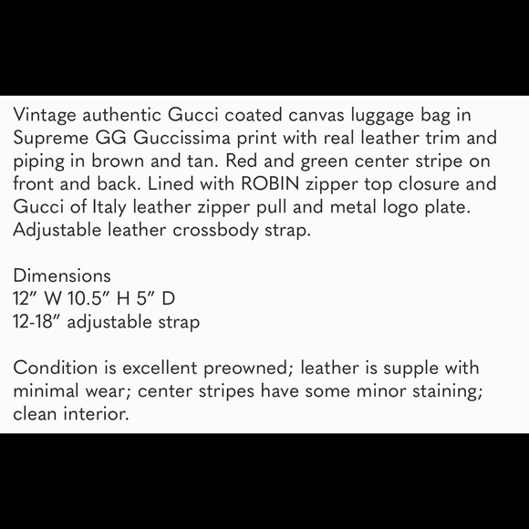 Vintage Gucci GG Supreme Striped Luggage Bag - Picture 16 of 16